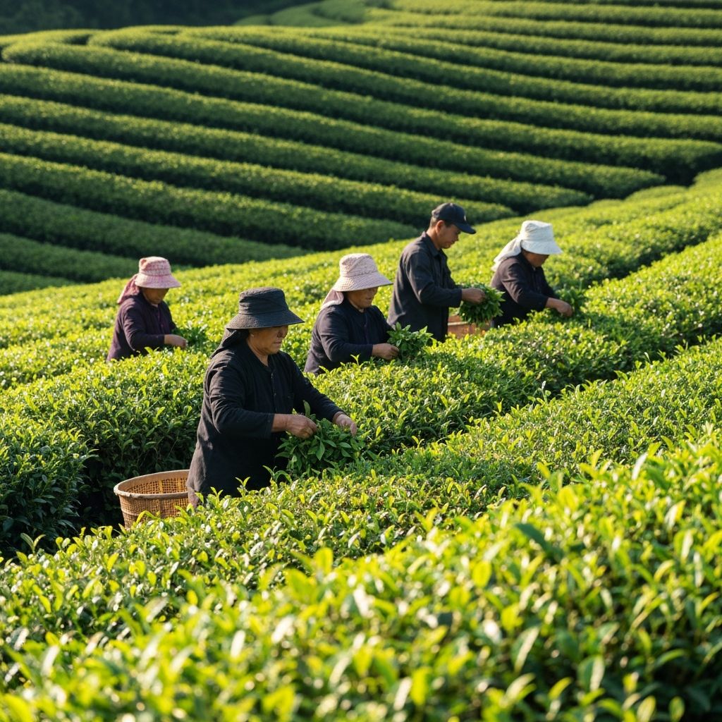 Plantation workers harvesting